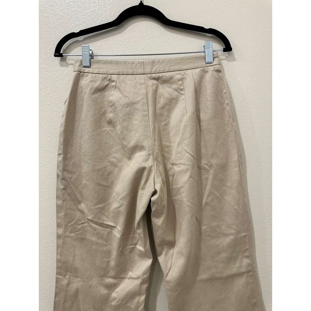 Banana Republic Womens Beige Cotton Pintuck Wide Leg Trousers Size 4 - Picture 7 of 8